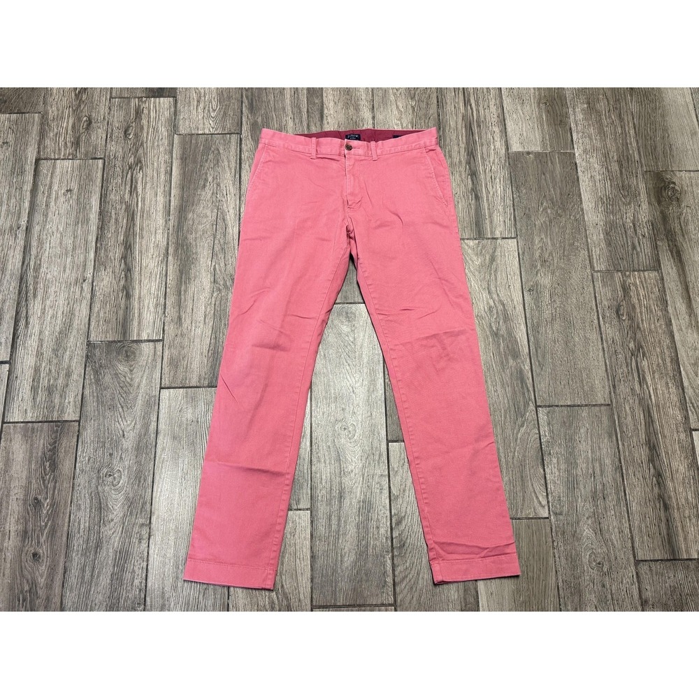 J.Crew Pants Mens 31x32 Pink Coral Flex Slim Chino Flat Front Casual Stretch
